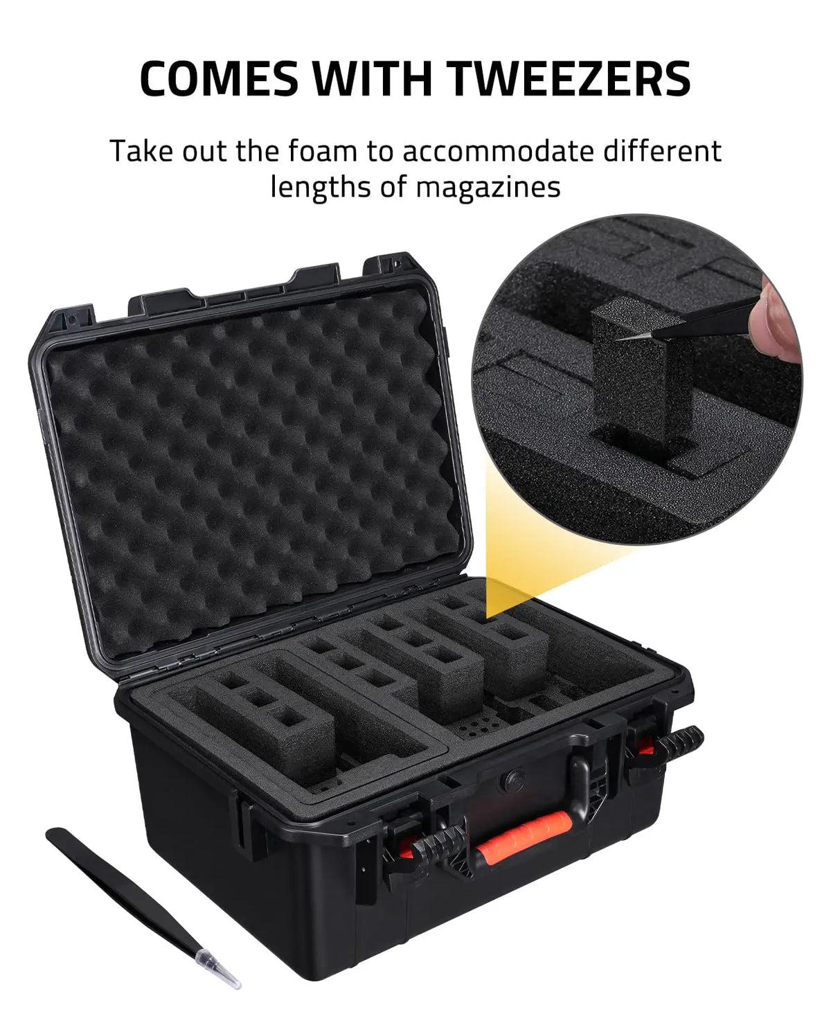 CVLIFE Hard Shell Handgun Case With Foam Storage Organizer