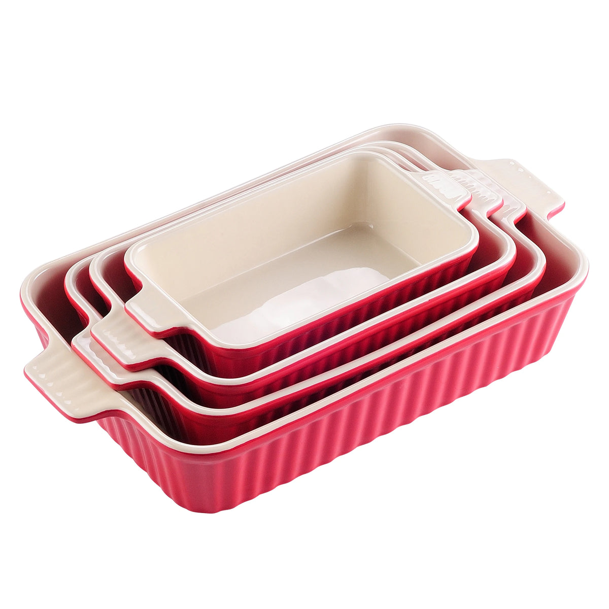 MALACASA Ceramic Oven To Table Baking Dish Set for Casseroles