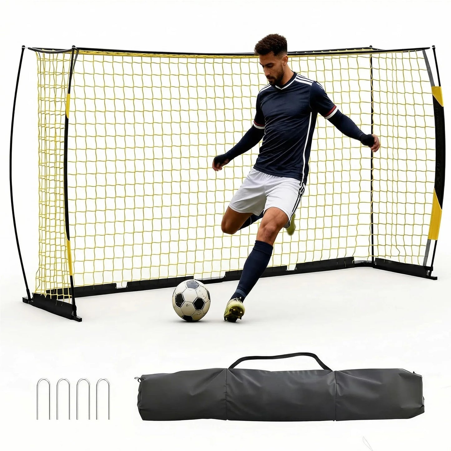 HiMISS Portable Foldable Soccer Goal With Metal Frame And Bag