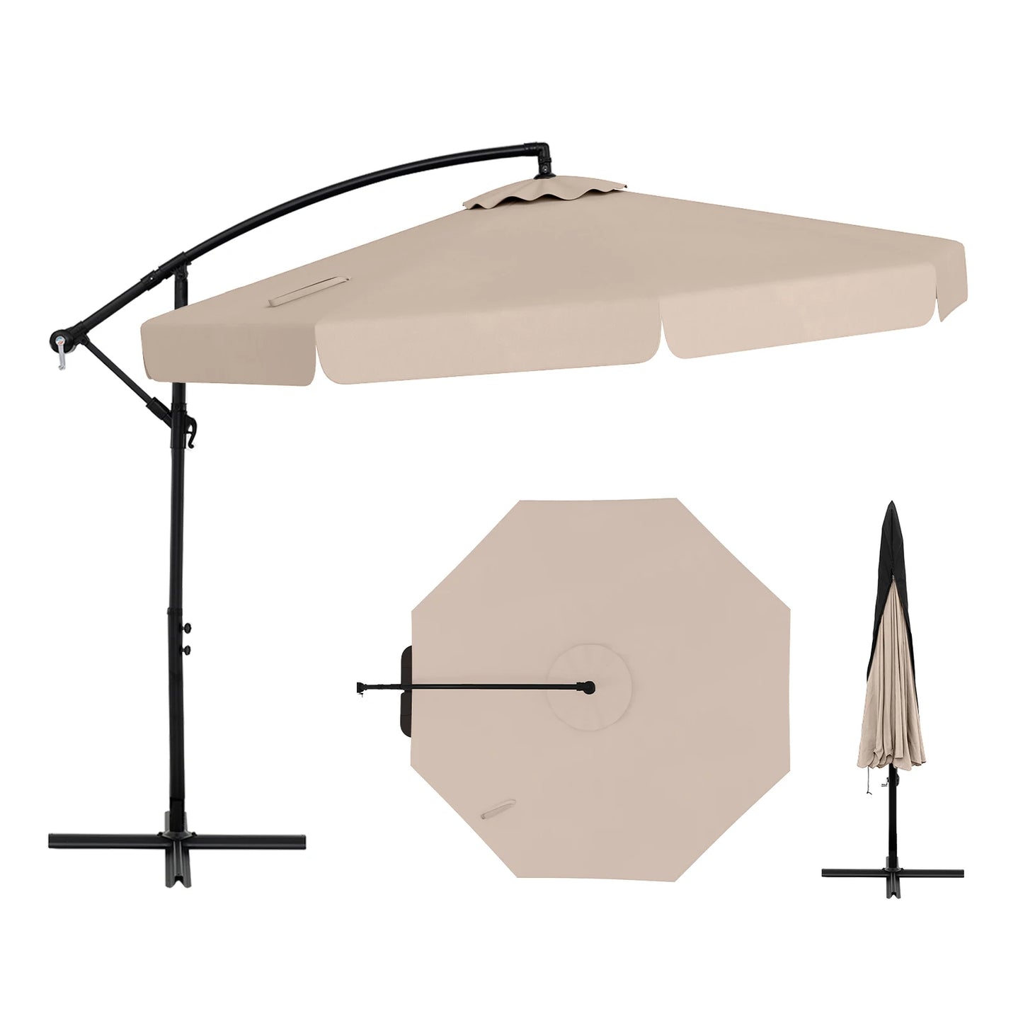 LIFEZEAL Cantilever Offset Hanging Umbrella With Cover