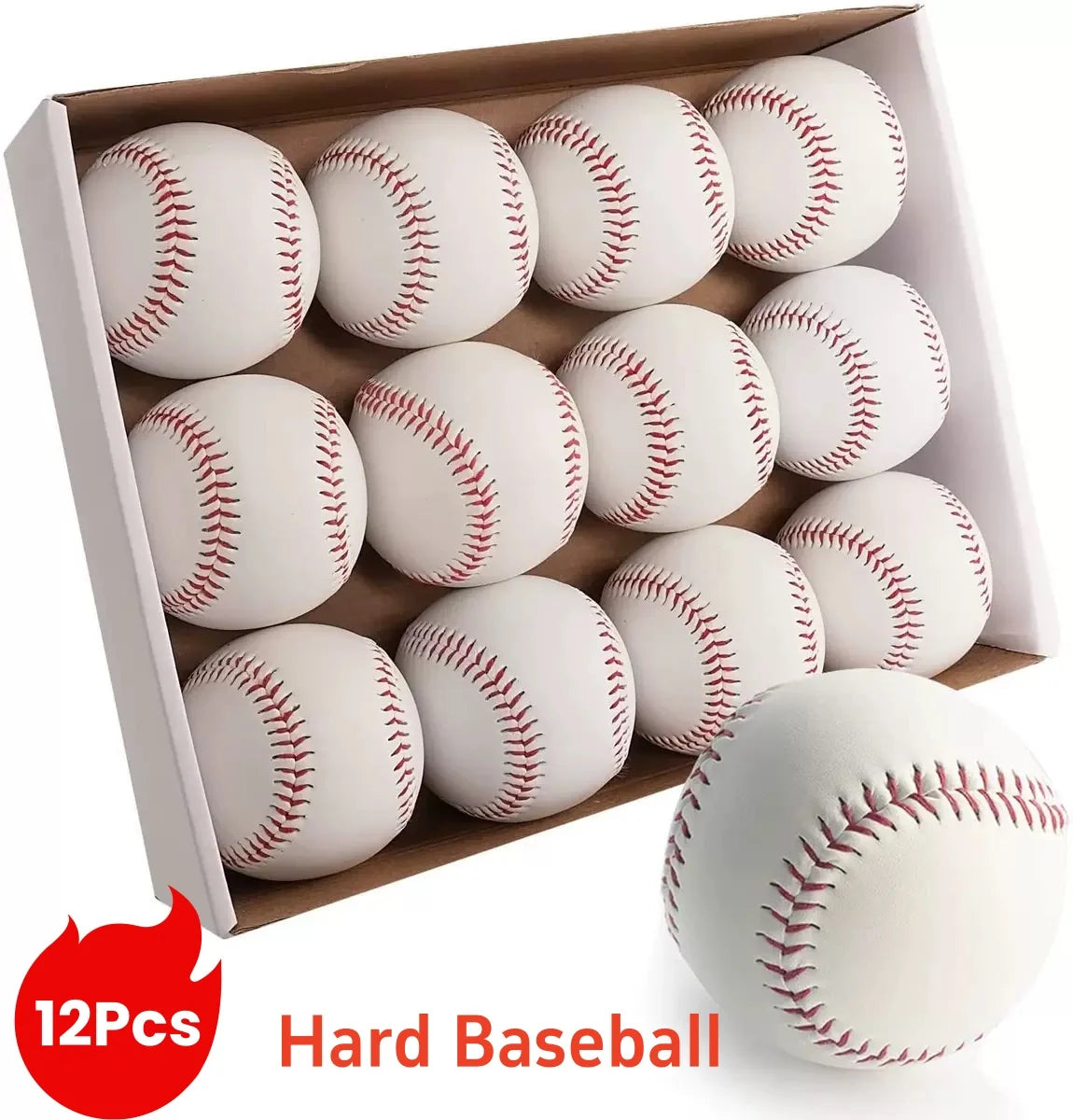 Nine inches Baseball Softball Hardball Training Balls Handmade Baseballs Hard&Soft Baseball Outdoor Practice Team Game