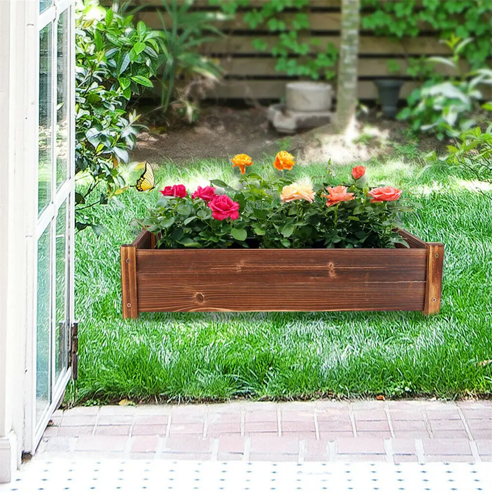 Pine Wood Garden Planter Box Raised Bed for Outdoor and Indoor Plants