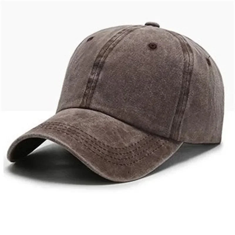 Arthmix Solid Washed Denim Baseball Cap Unisex Cotton Sunshade Hat