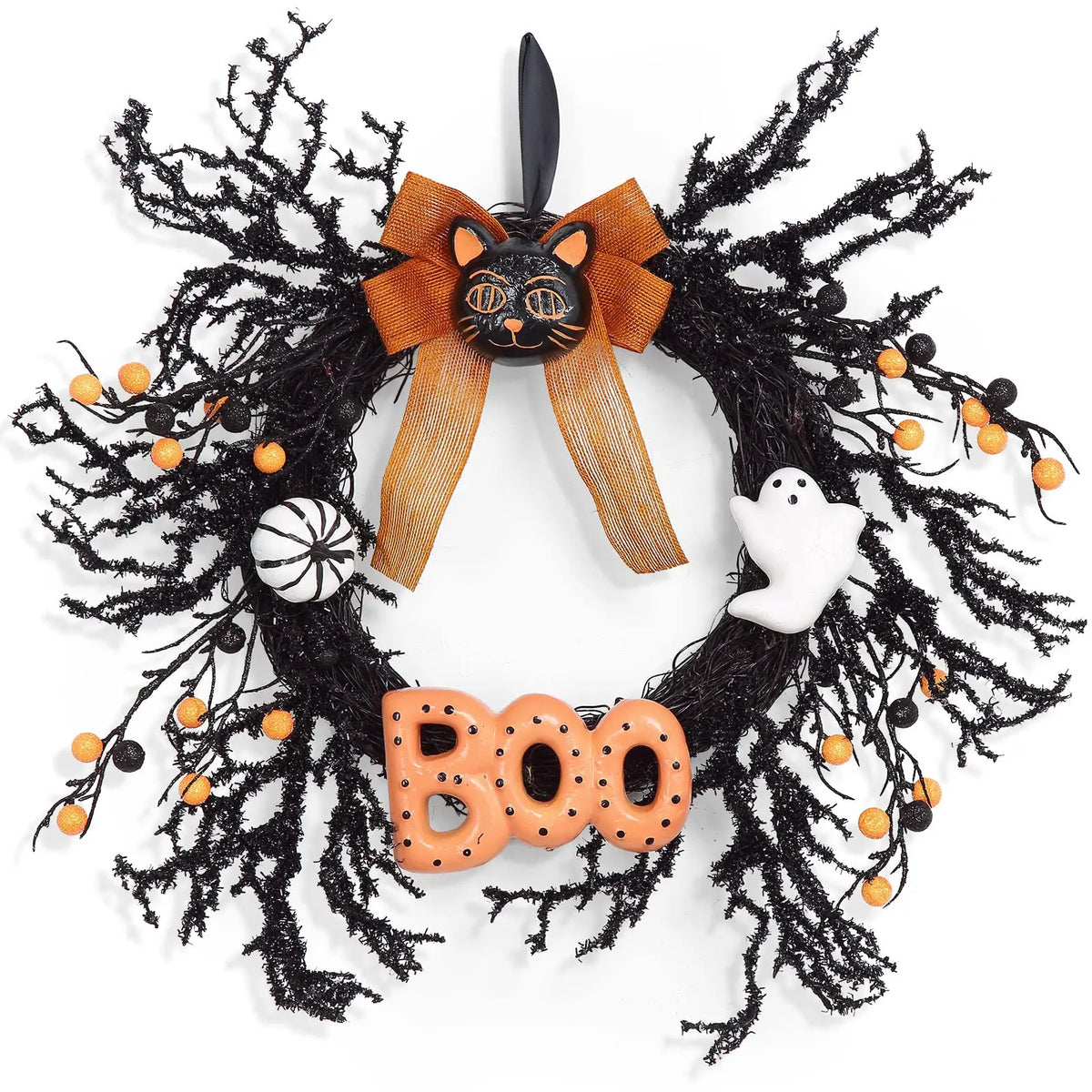 Handcrafted Halloween Wreath for Door Porch Mantel and Party Decorations