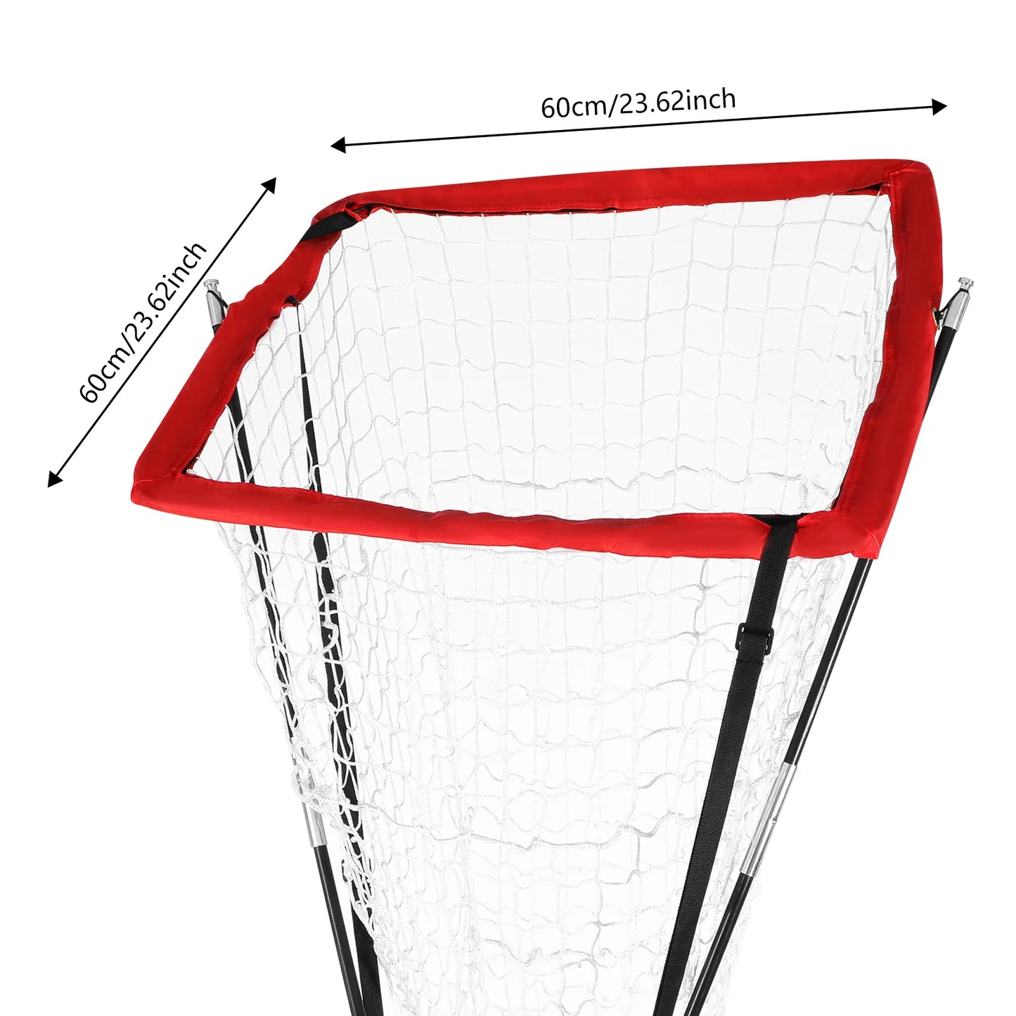 Volleyball Training Net Frame with Adjustable Height & Angle, 88.58-129.92in Portable Practice Net for Serving Passing Spiking, Red
