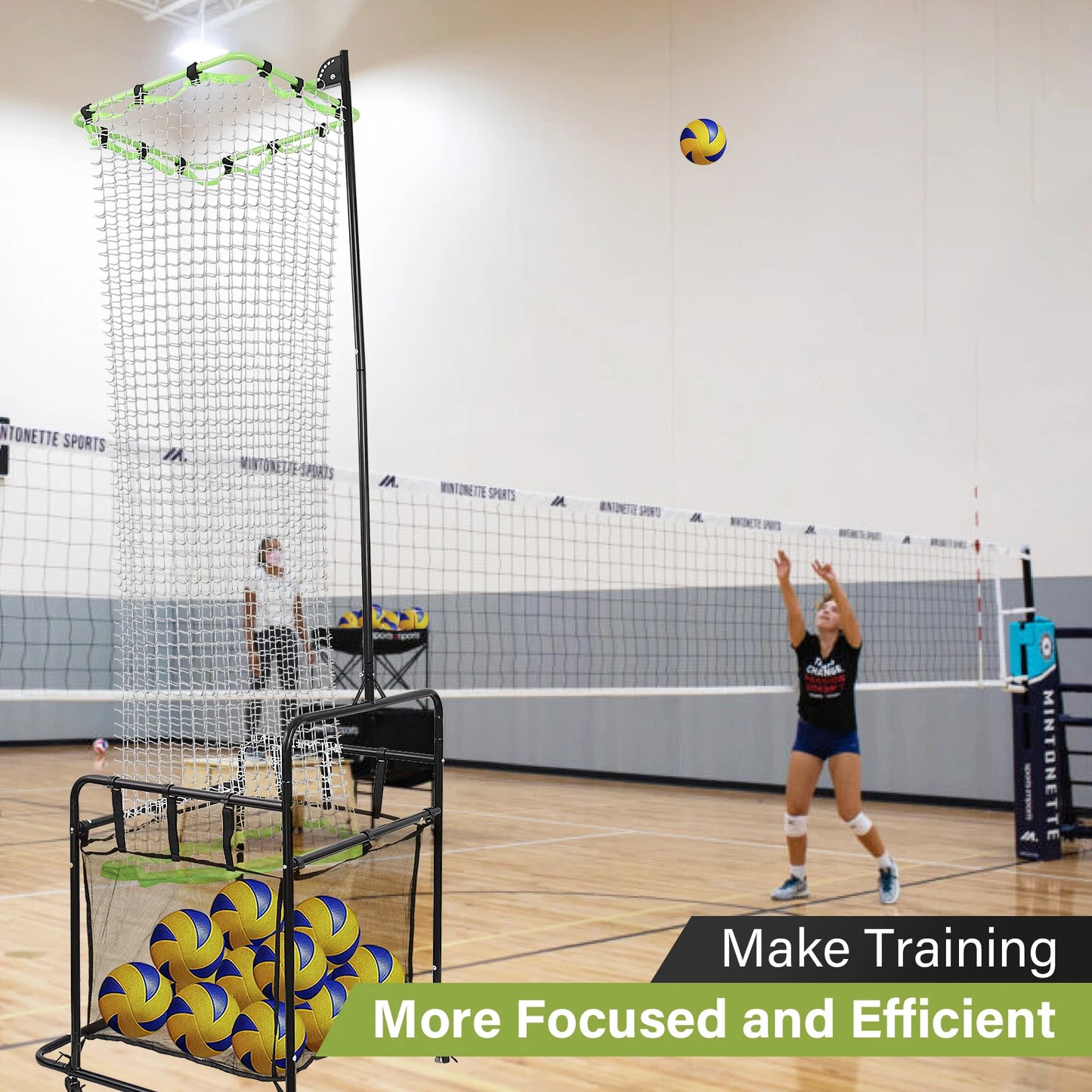 Volleyball Setting Trainer Volleyball Equipment Adjustable Height Angle Practice Volleyball Net for Indoor and Outdoor Practice