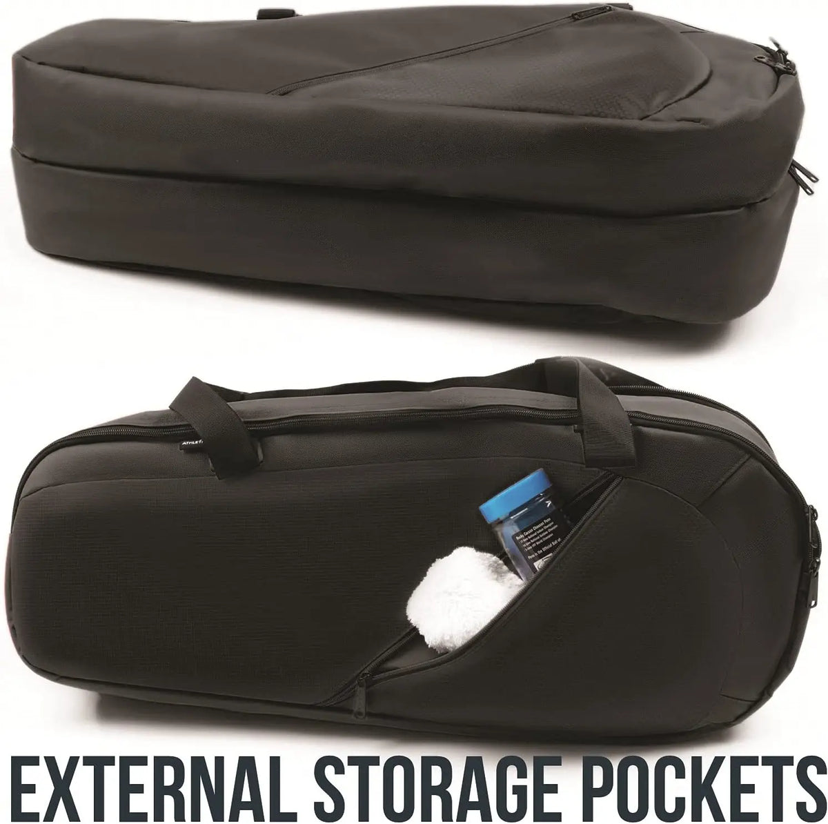 Tennis & Racquetball Bag for Men Women - Holds Rackets, Pickleball Paddles, Gear - Black