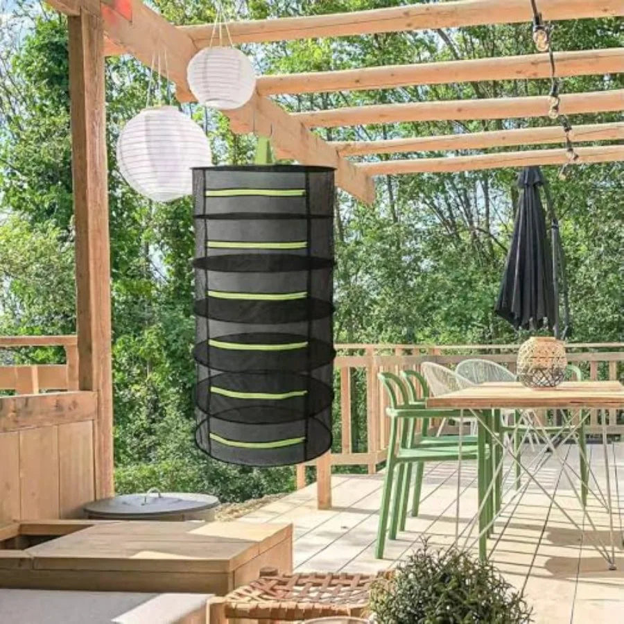 Herb Drying Rack 8 Layer Foldable Hanging Mesh Net With Free Storage Bag