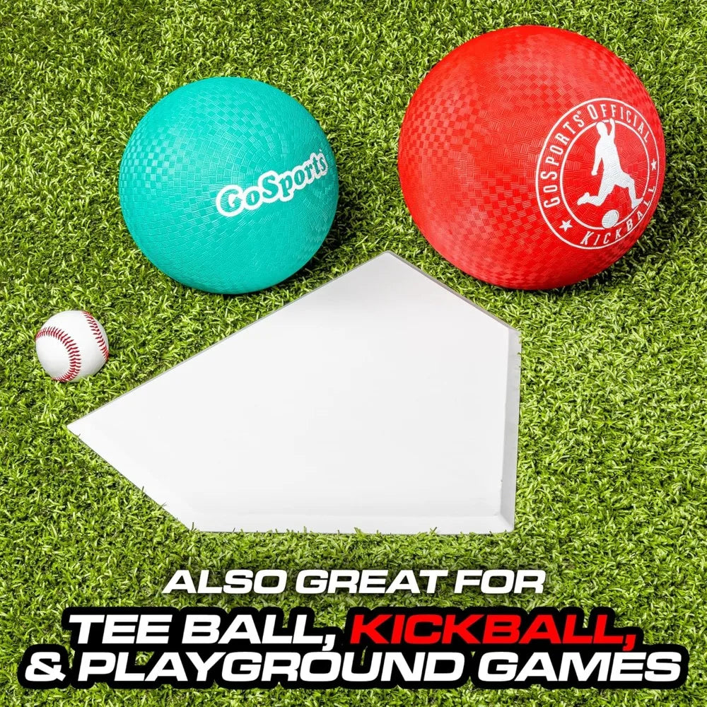 Heavy-Duty Rubber Home Plate - Waffle Bottom Baseball Softball Throw Down Base for Training