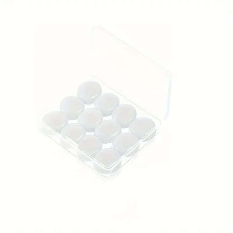12 Pieces Silicone Reusable Sleep Ear Plugs - For Concerts, Swimming, Shooting, Snoring, Airplanes
