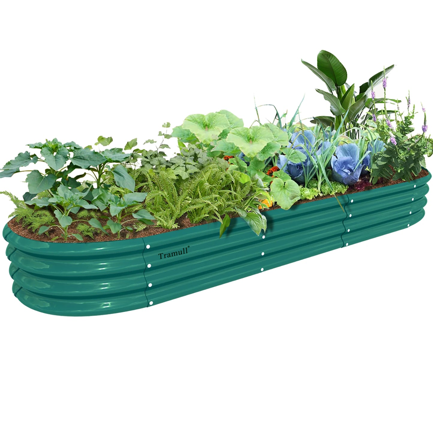 Tramull Galvanized Raised Garden Bed Outdoor Planter Box