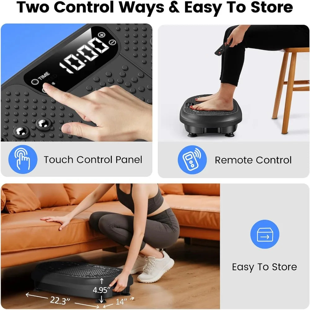 Vibration Plate Exercise Machine, Vibrating Fitness Platform for Lymphatic Drainage, Full Body Shaker Workout Equipment
