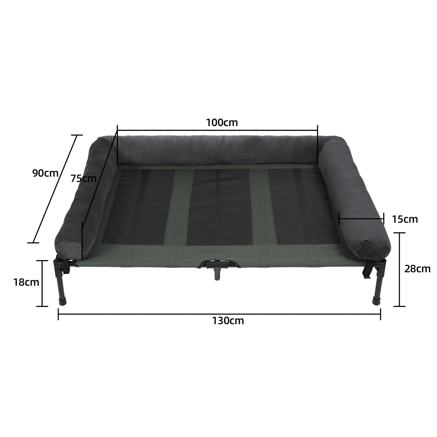 BINGOPAW Elevated Pet Bed Detachable Bolster For Dogs And Cats