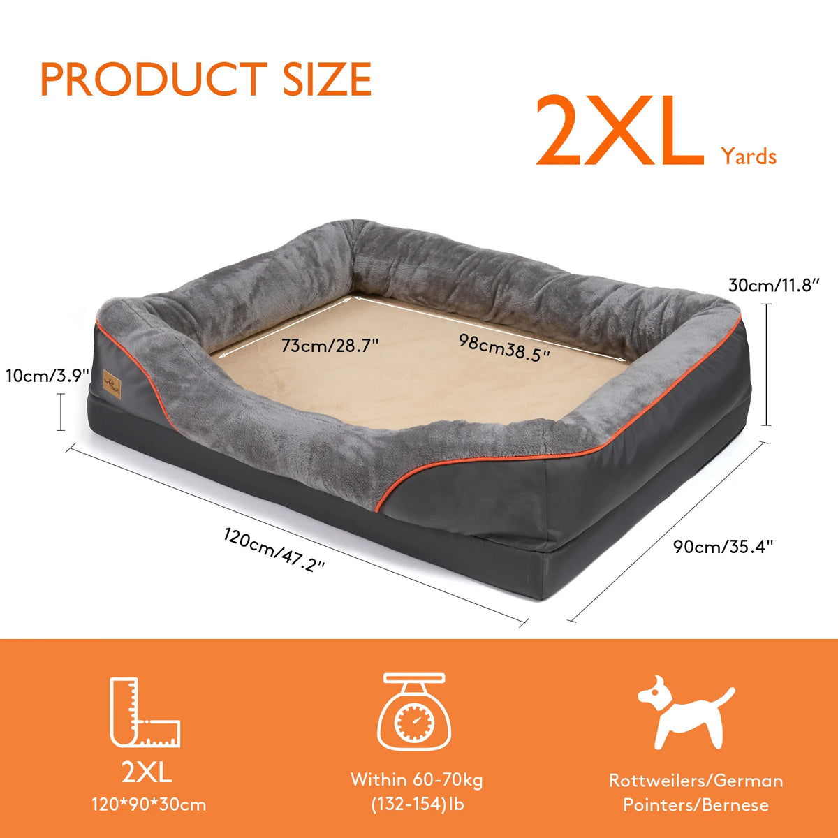 Bingopaw Soft Dog Bed With Removable Washable Fleece Cover