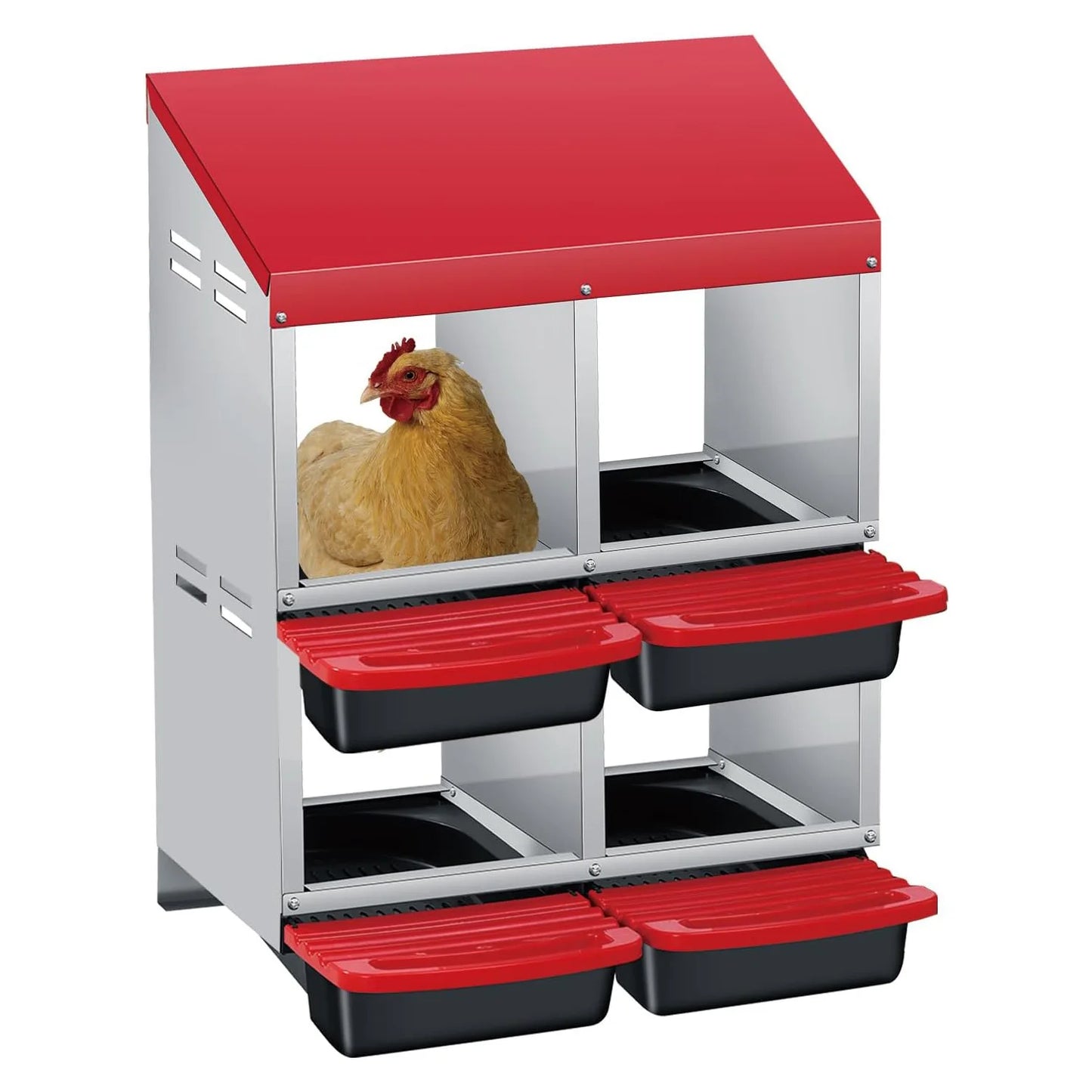 TWISTER.CK Metal Chicken Nesting Box With Automatic Roll Out Egg Collection