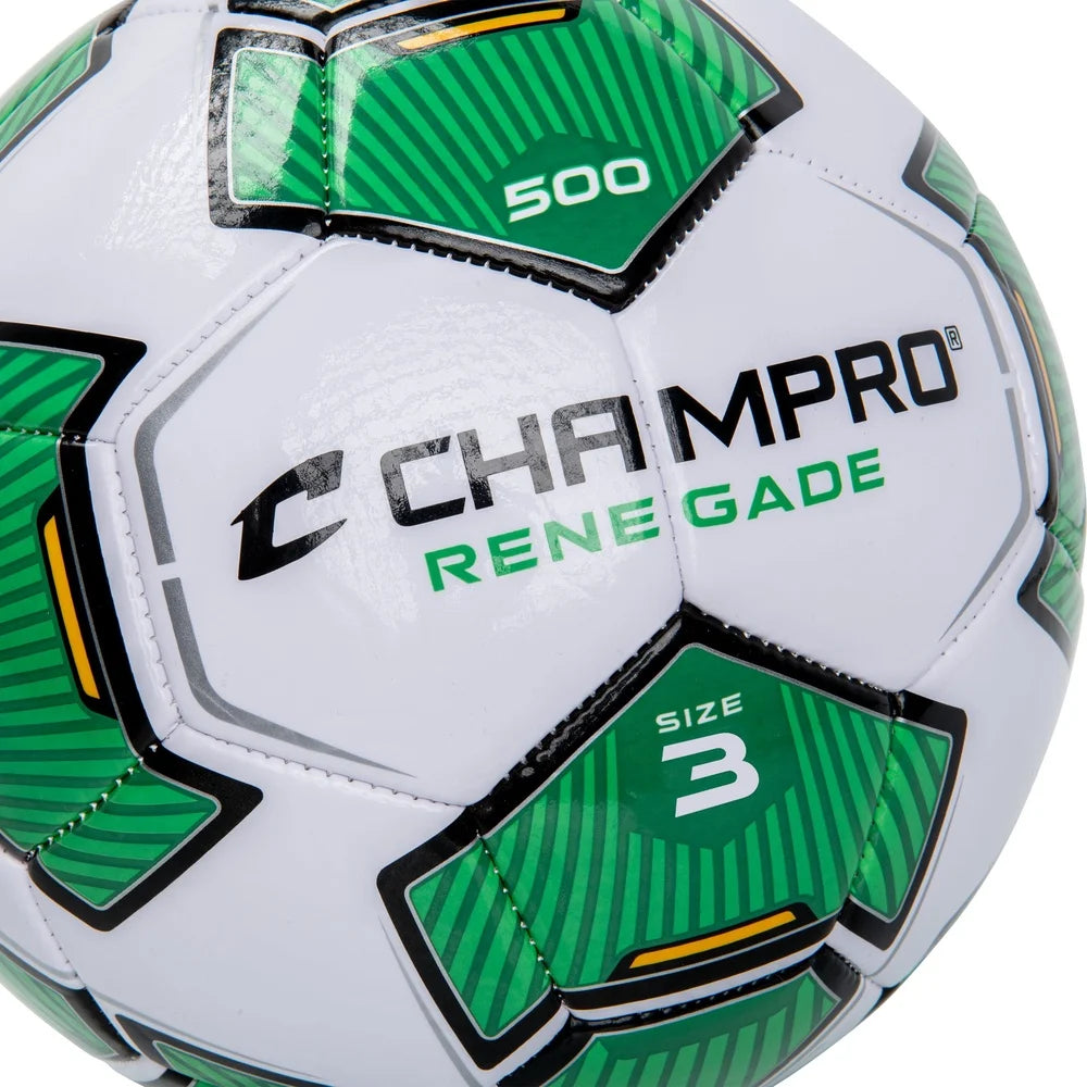 Renegade Size 3 Soccer Ball Durable PVC Synthetic Leather Air-Lock Bladder Youth Practice Recreational Sports Gear Training
