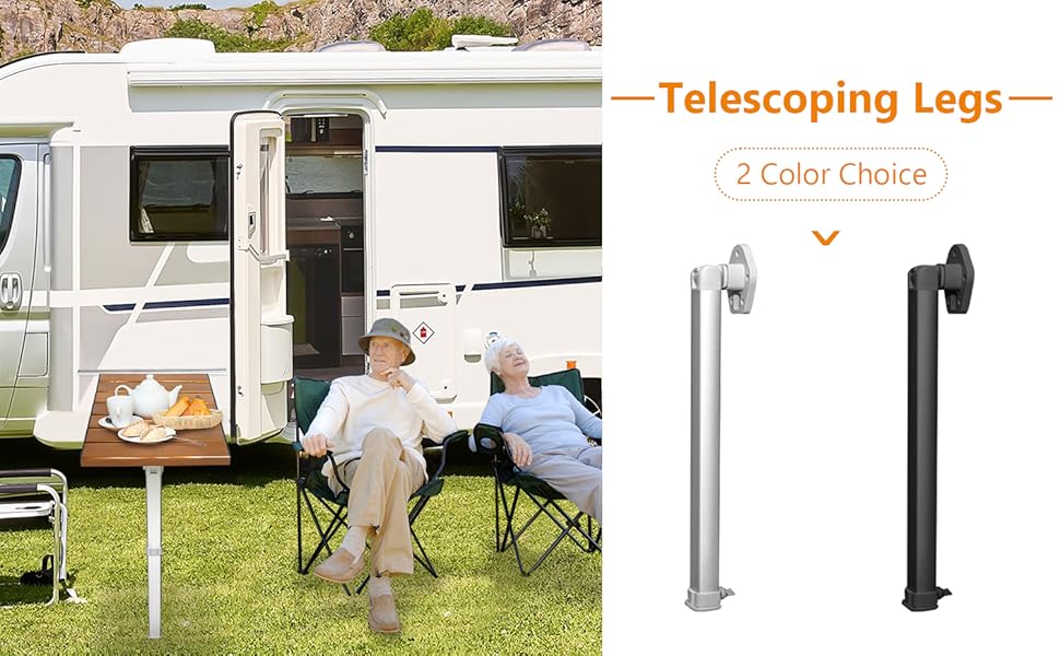 HWHongRV Folding Adjustable Telescoping RV Table Leg Aluminum Alloy