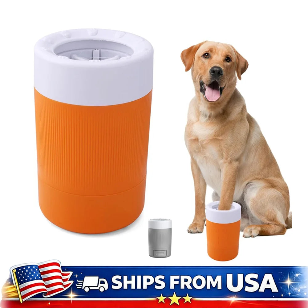 Automatic Dog Paw Cleaner Cup Portable Pet Foot Wash Tool With Soft Brush