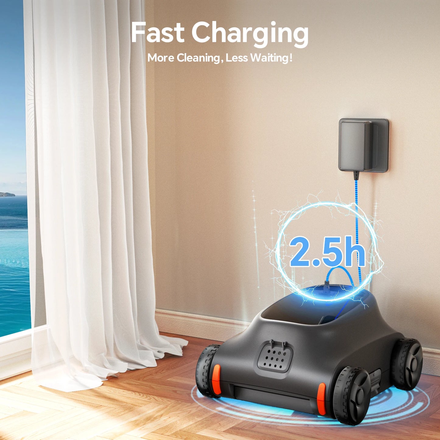 Seauto SAT 10 Robotic Pool Cleaner Cordless Above Ground