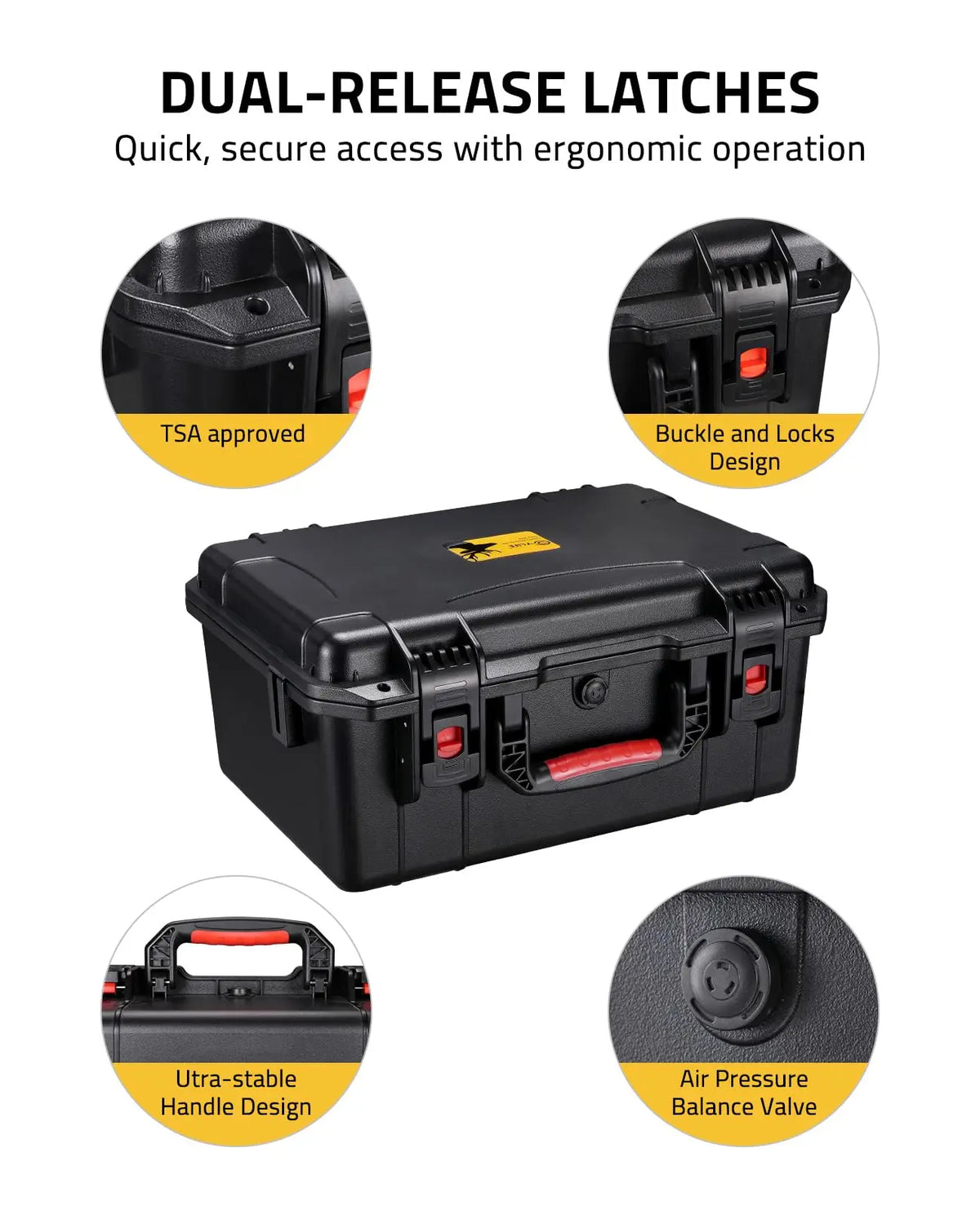 CVLIFE Hard Shell Handgun Case With Foam Storage Organizer