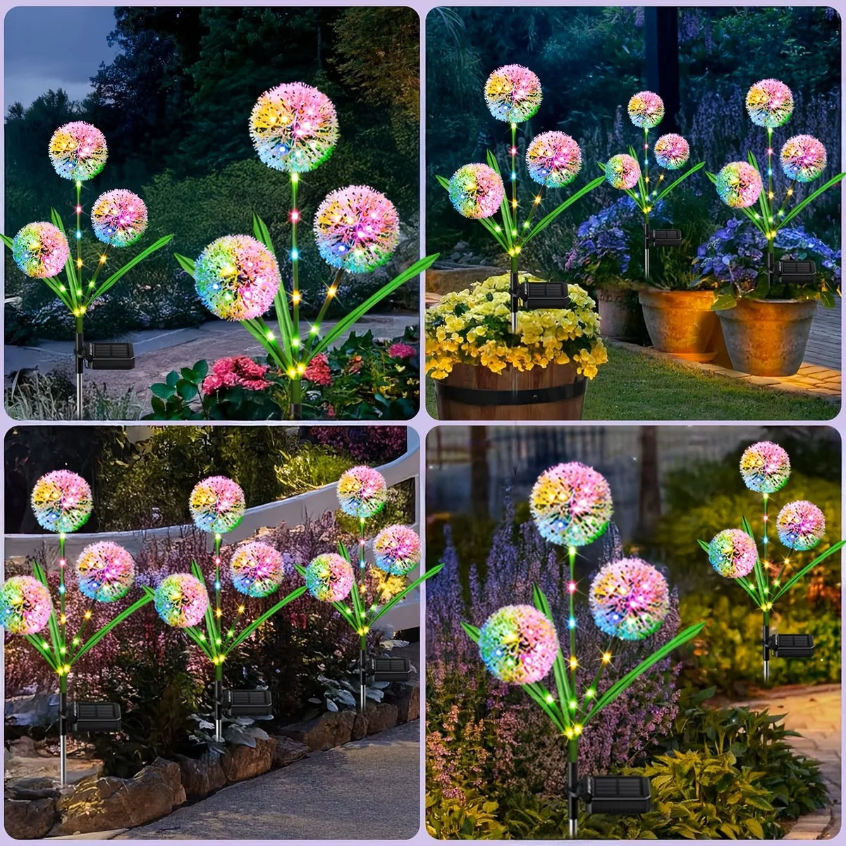 Solar LED Dandelion Garden Ground Lights For Outdoor Landscape Decor