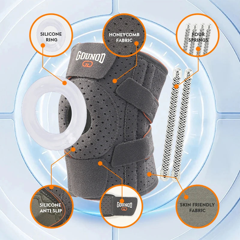 GOUNOD Compression Knee Brace With Straps For Sports