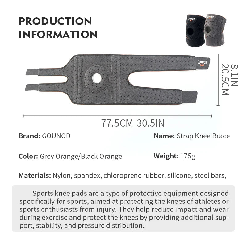 GOUNOD Compression Knee Brace With Straps For Sports