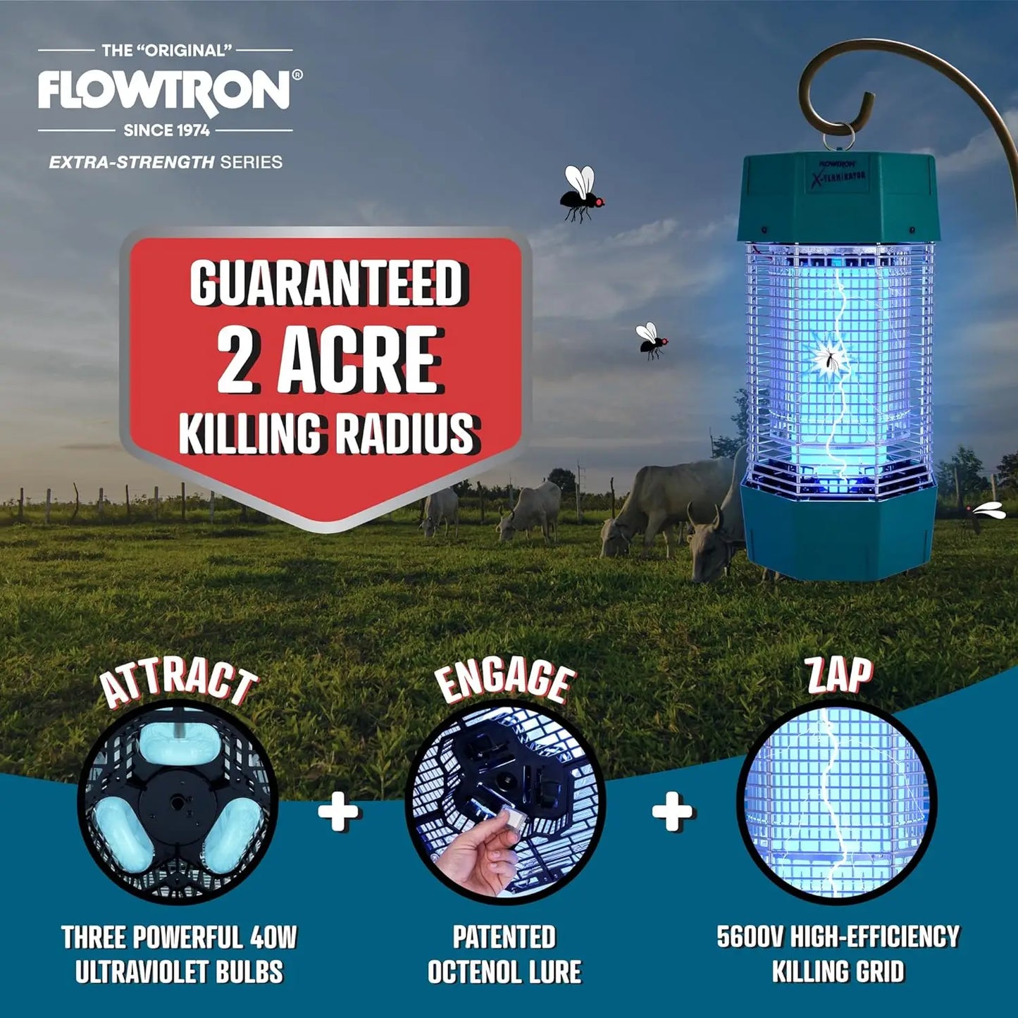 Flowtron Electric Bug Zapper Outdoor With Dual Lure And UV Light