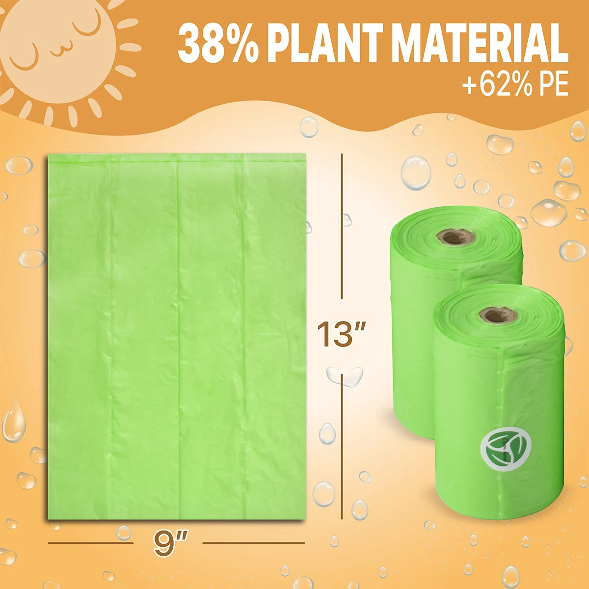 Biodegradable Leakproof Dog Poop Bags Refill Rolls
