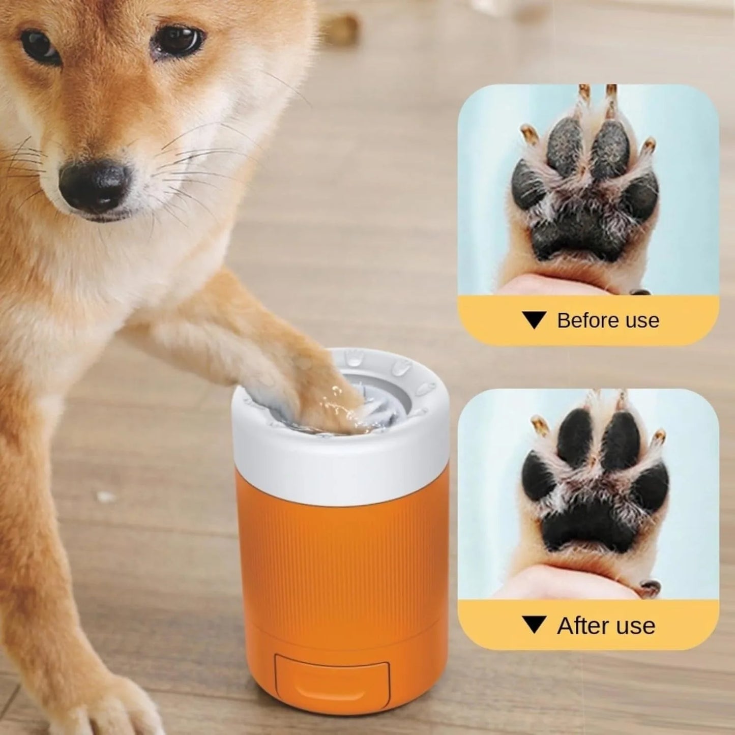 Automatic Dog Paw Cleaner Cup Portable Pet Foot Wash Tool With Soft Brush