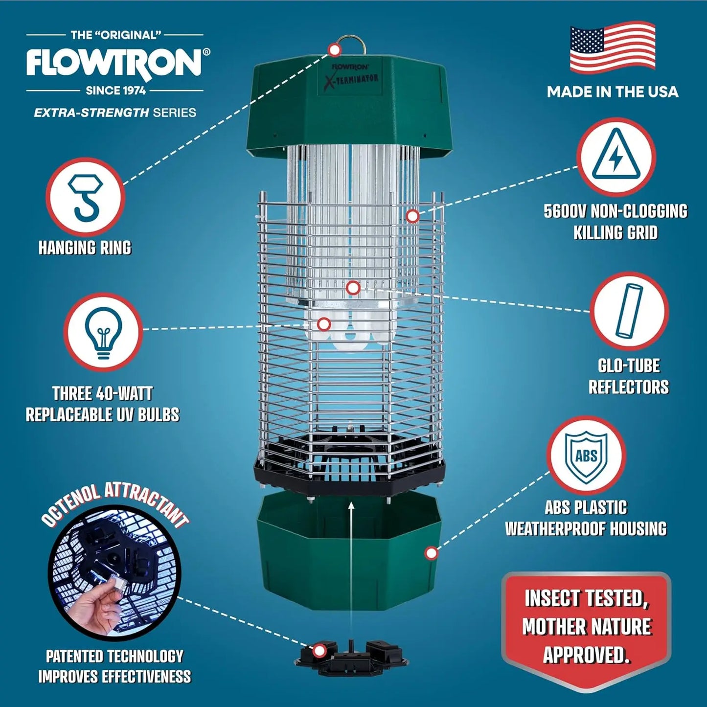 Flowtron Electric Bug Zapper Outdoor With Dual Lure And UV Light
