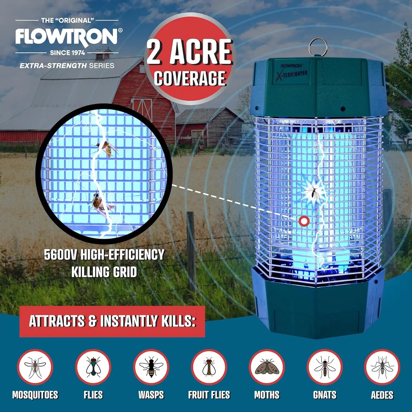 Flowtron Electric Bug Zapper Outdoor With Dual Lure And UV Light