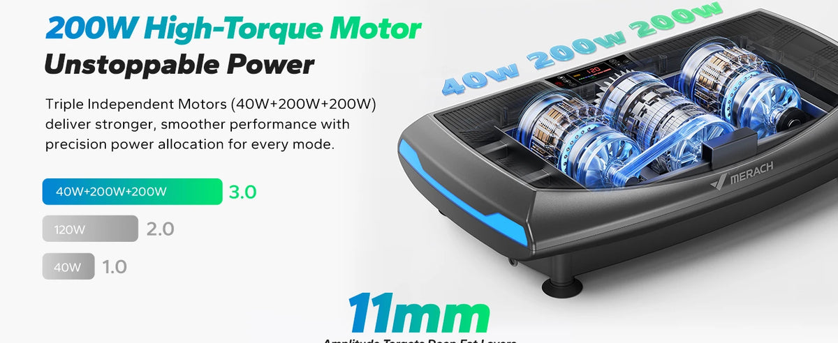 Merach 4D Vibration Plate Full Body Exercise Machine Bluetooth Fitness