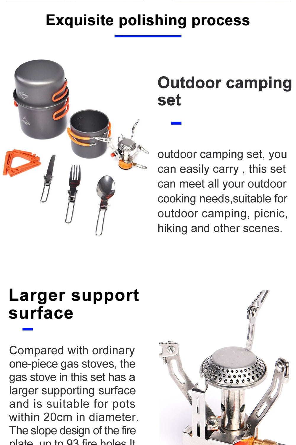 Widesea Camping Cookware Set Portable Tableware Stove