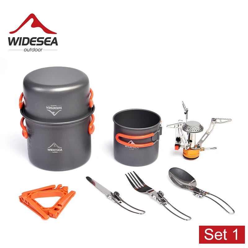 Widesea Camping Cookware Set Portable Tableware Stove