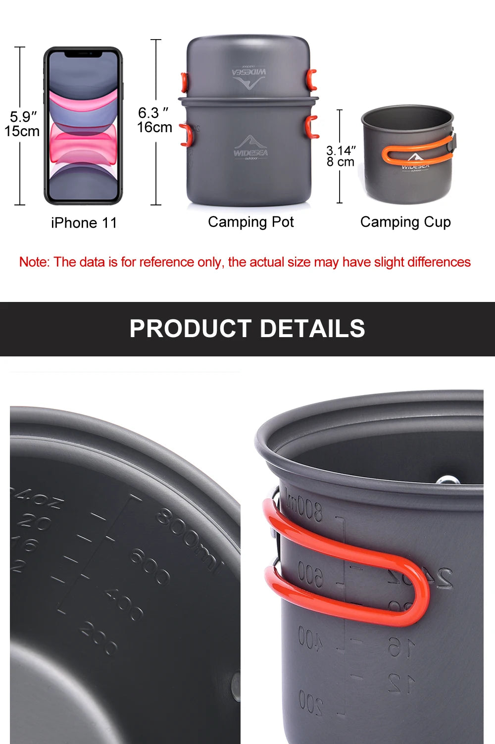 Widesea Camping Cookware Set Portable Tableware Stove