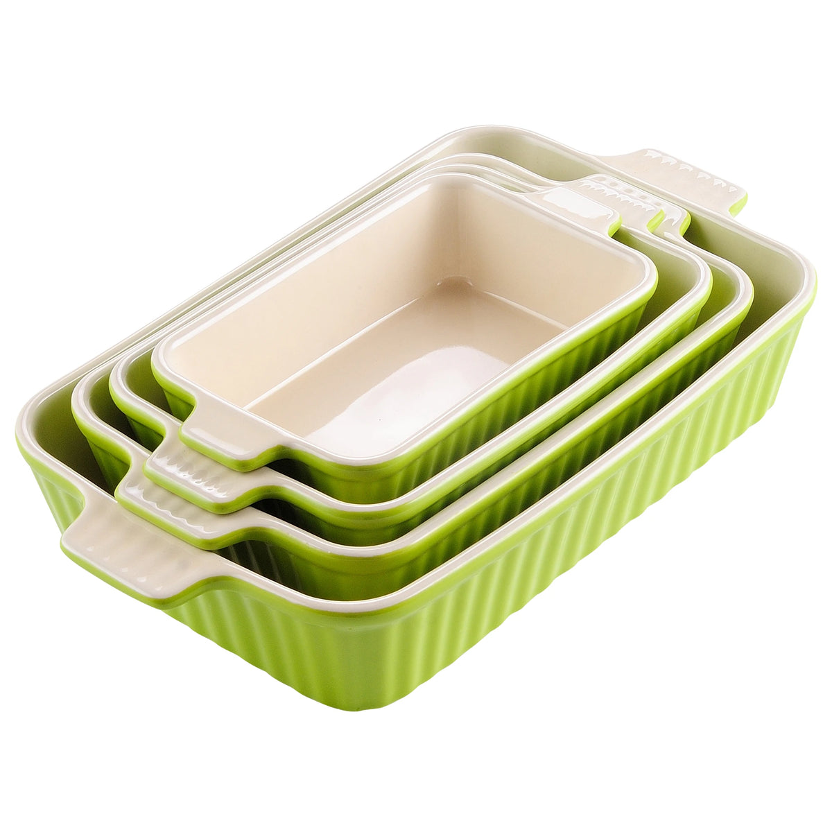 MALACASA Ceramic Oven To Table Baking Dish Set for Casseroles