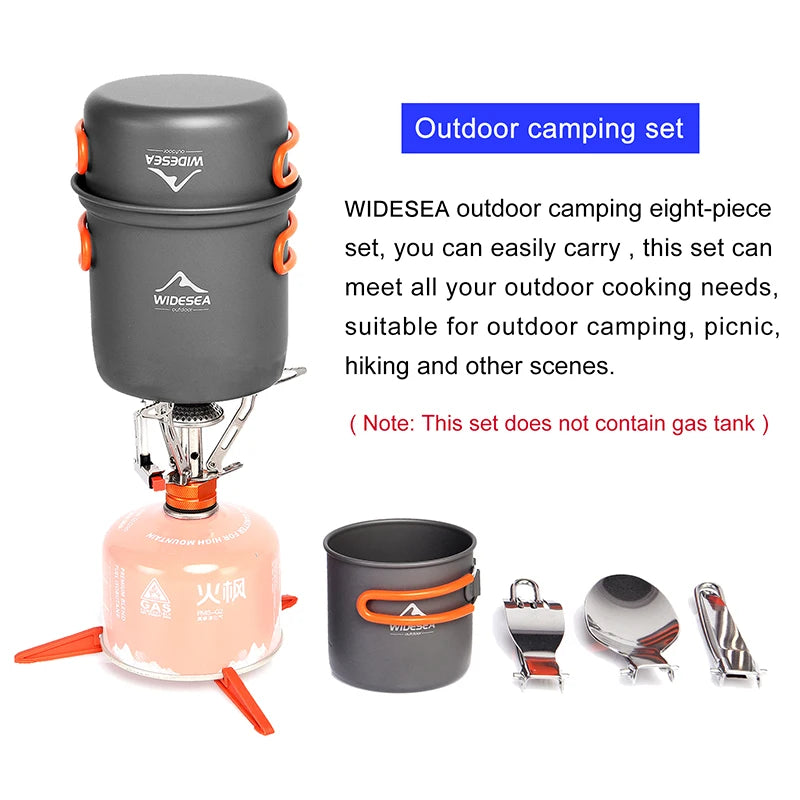 Widesea Camping Cookware Set Portable Tableware Stove
