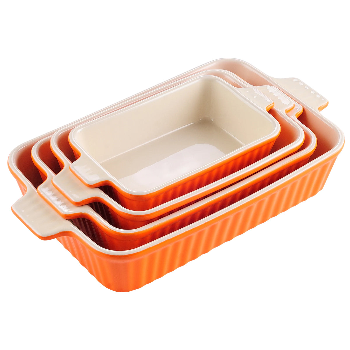 MALACASA Ceramic Oven To Table Baking Dish Set for Casseroles