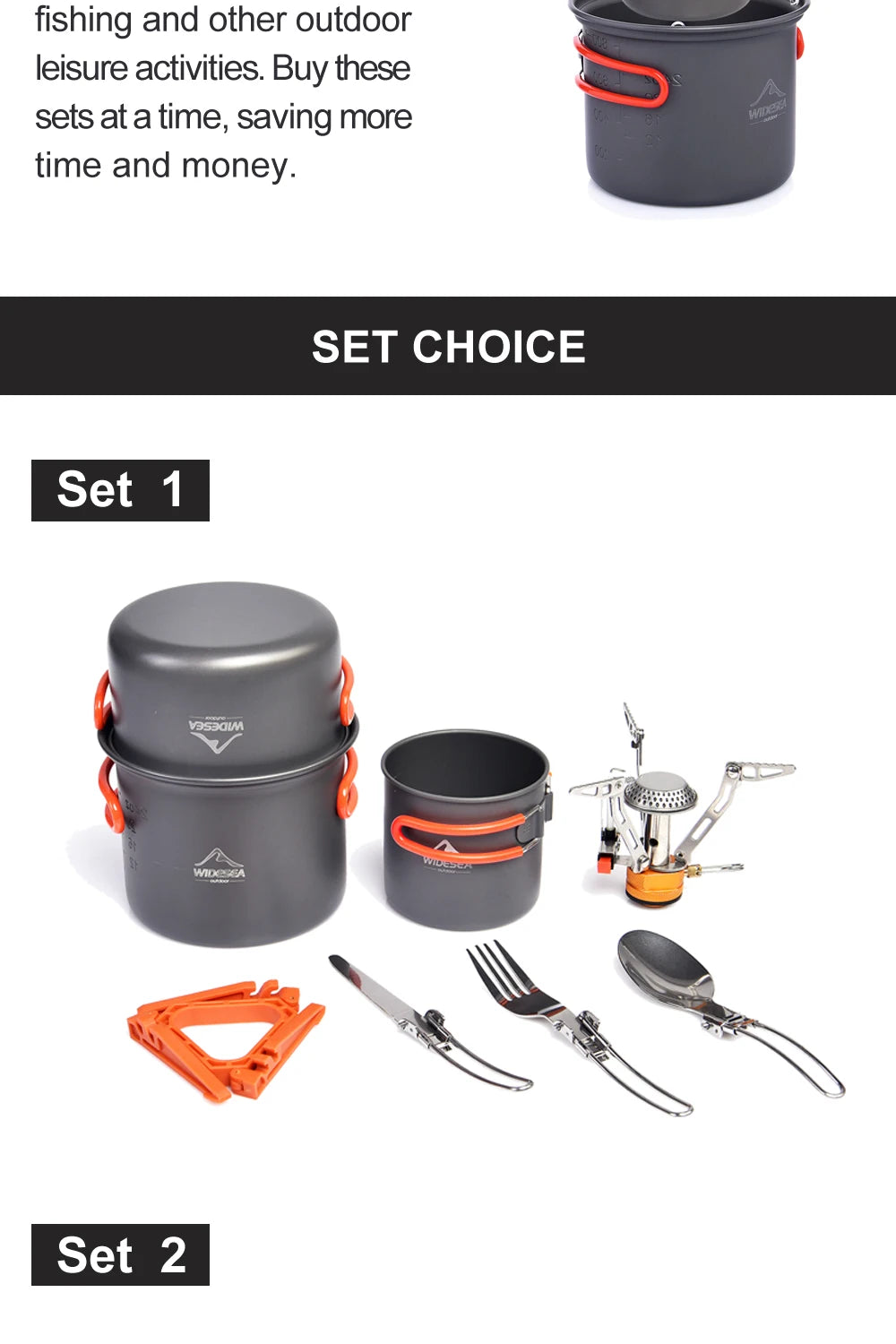 Widesea Camping Cookware Set Portable Tableware Stove