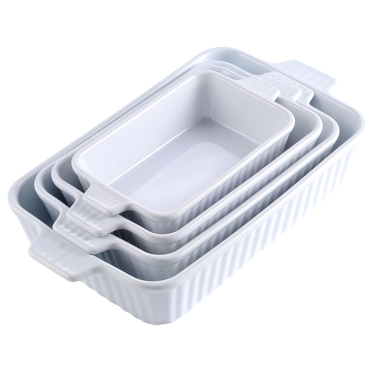MALACASA Ceramic Oven To Table Baking Dish Set for Casseroles