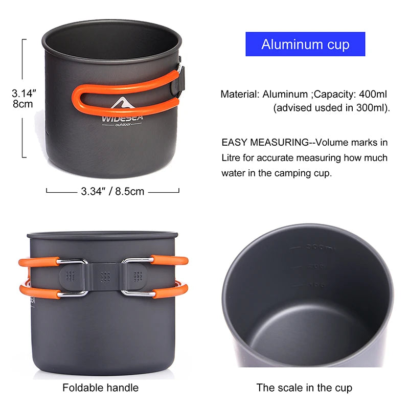 Widesea Camping Cookware Set Portable Tableware Stove