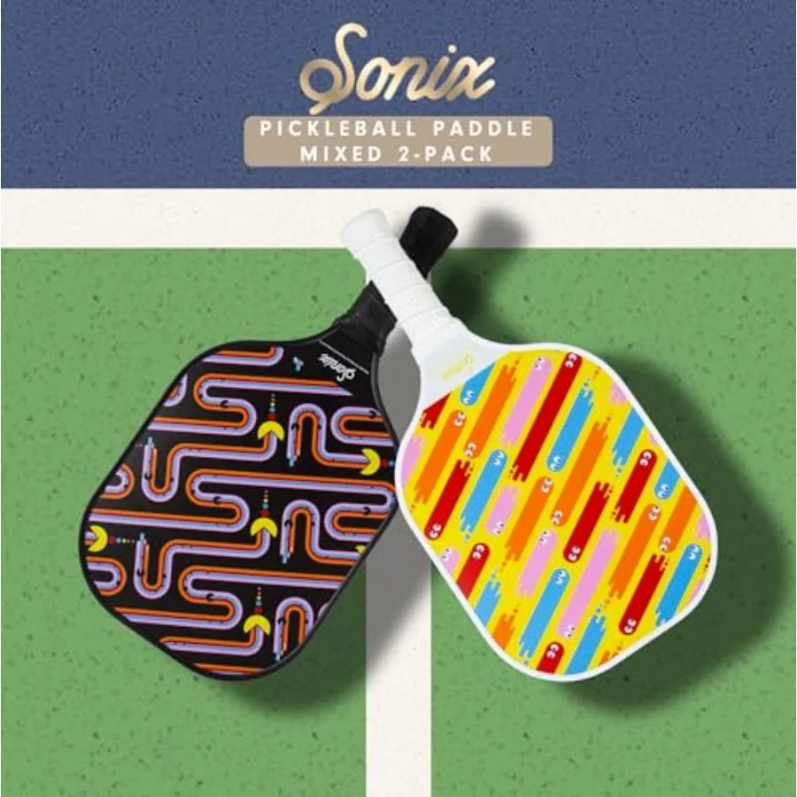 Pickleball Paddles Set of 2 USAPA Approved Fiberglass Surface, Honeycomb Core Mixed 2-Pack Paddles