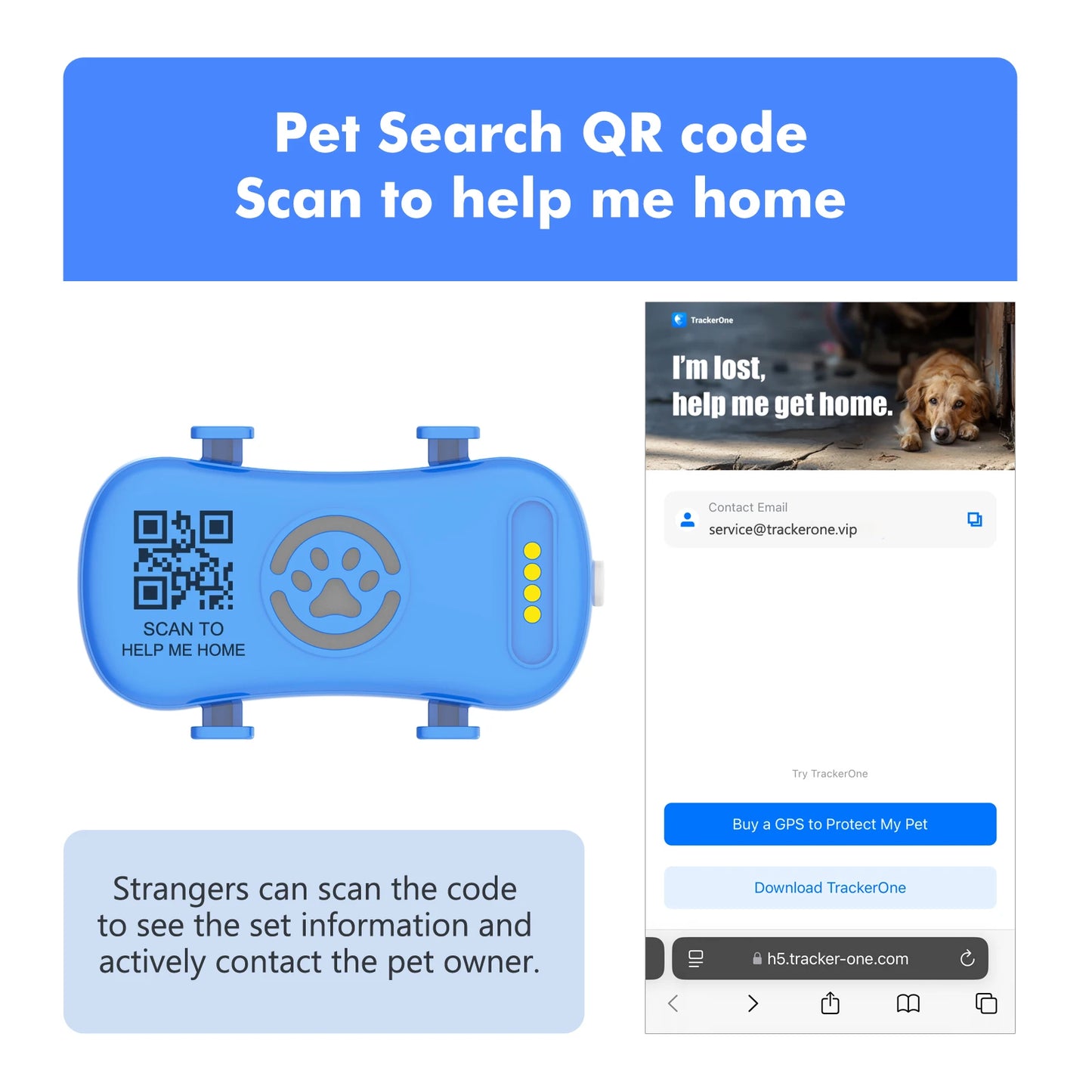 Wanwaytech GPS Pet Tracker For Dogs And Cats With Real-Time Tracking