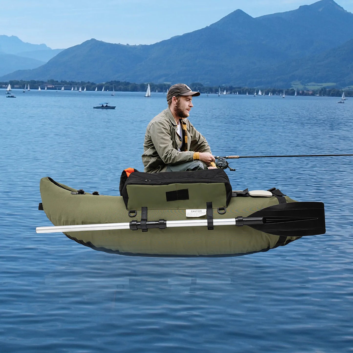 Outdoor Inflatable Fishing Boat With Adjustable Backrest