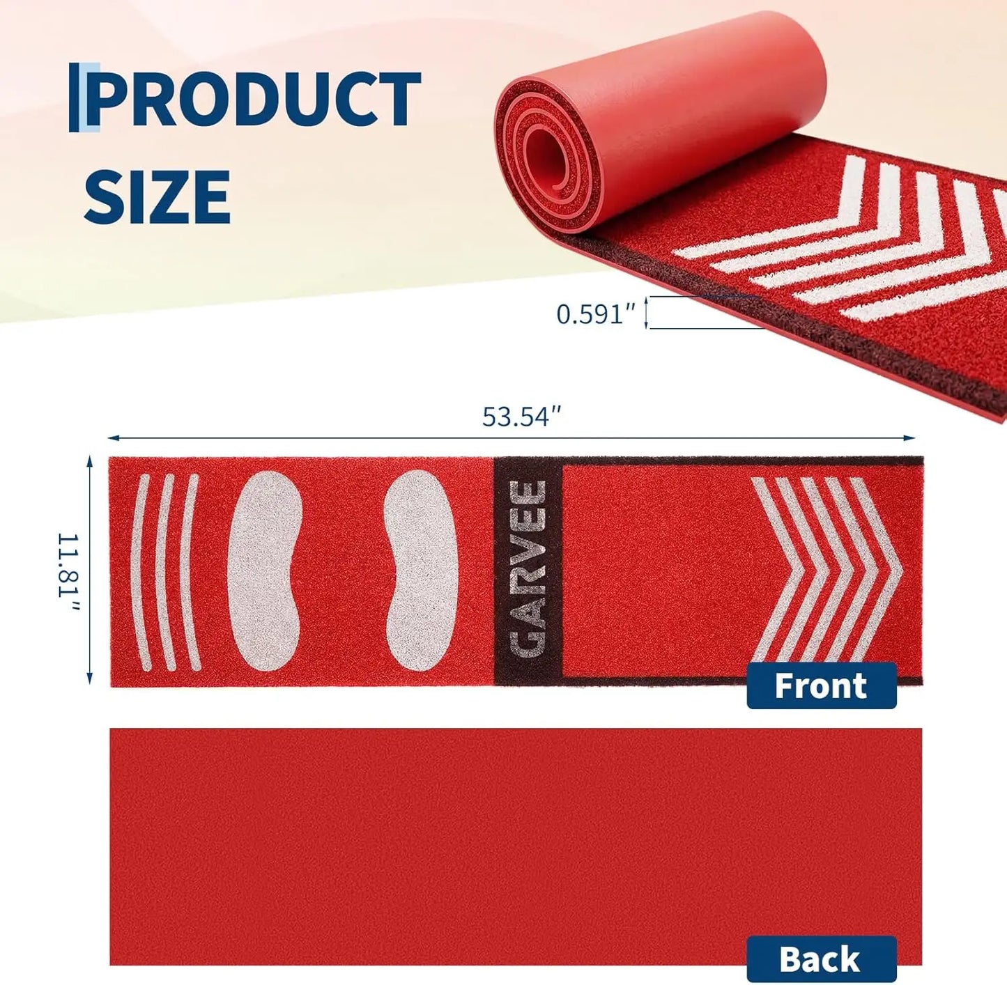 Garvee Lightweight Roll-up 54 x 12 Inch Baseball Pitching Mat, EVA Base Portable Softball Throwing Practice Pad for Youth Beginners Indoor Outdoor