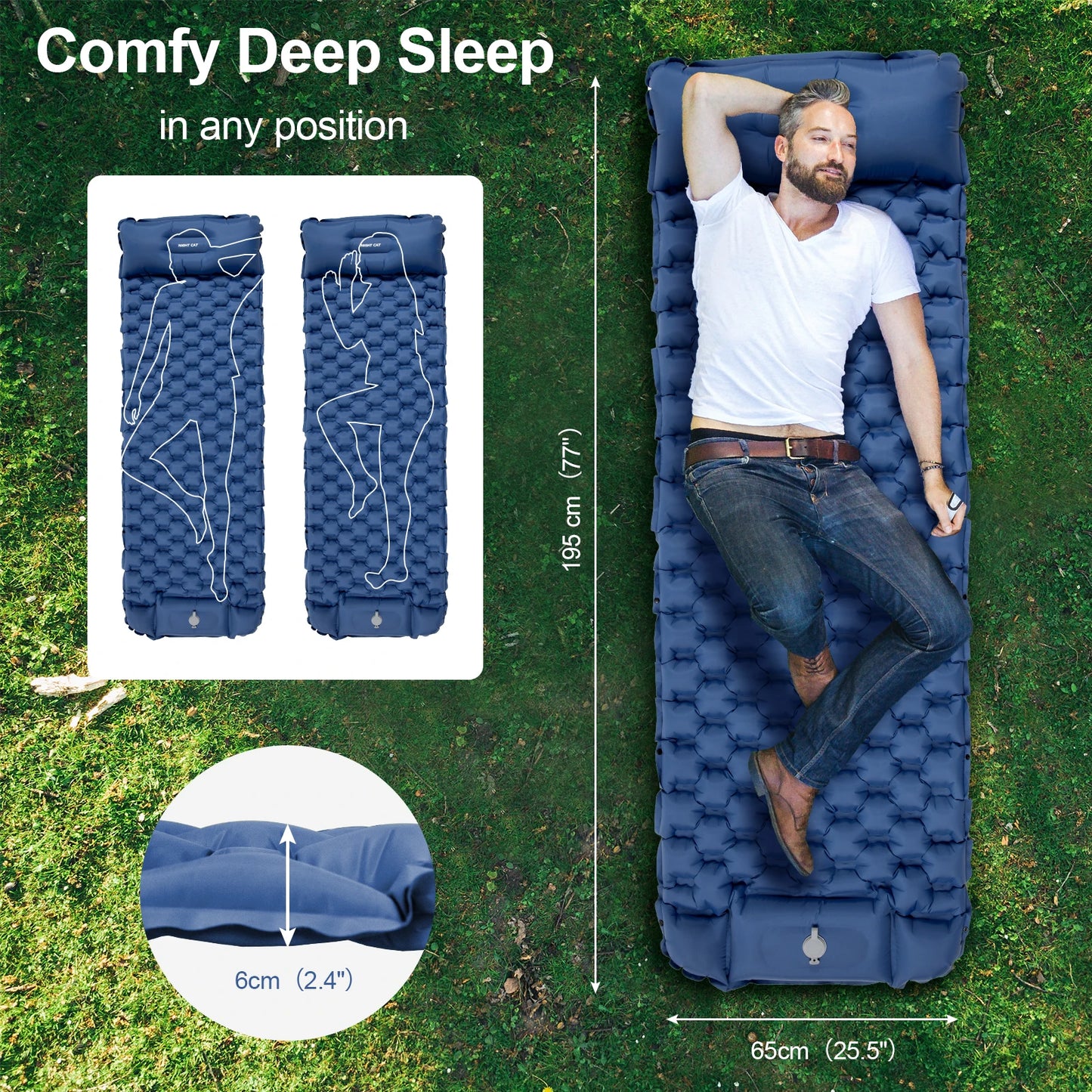 Ultralight Waterproof Air Mattress With Pillow Insulated Outdoor Pad TPU