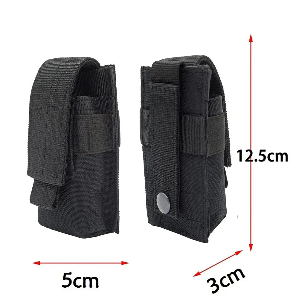 Molle Tactical Flashlight Pouch and Magazine Holder for 9mm EDC