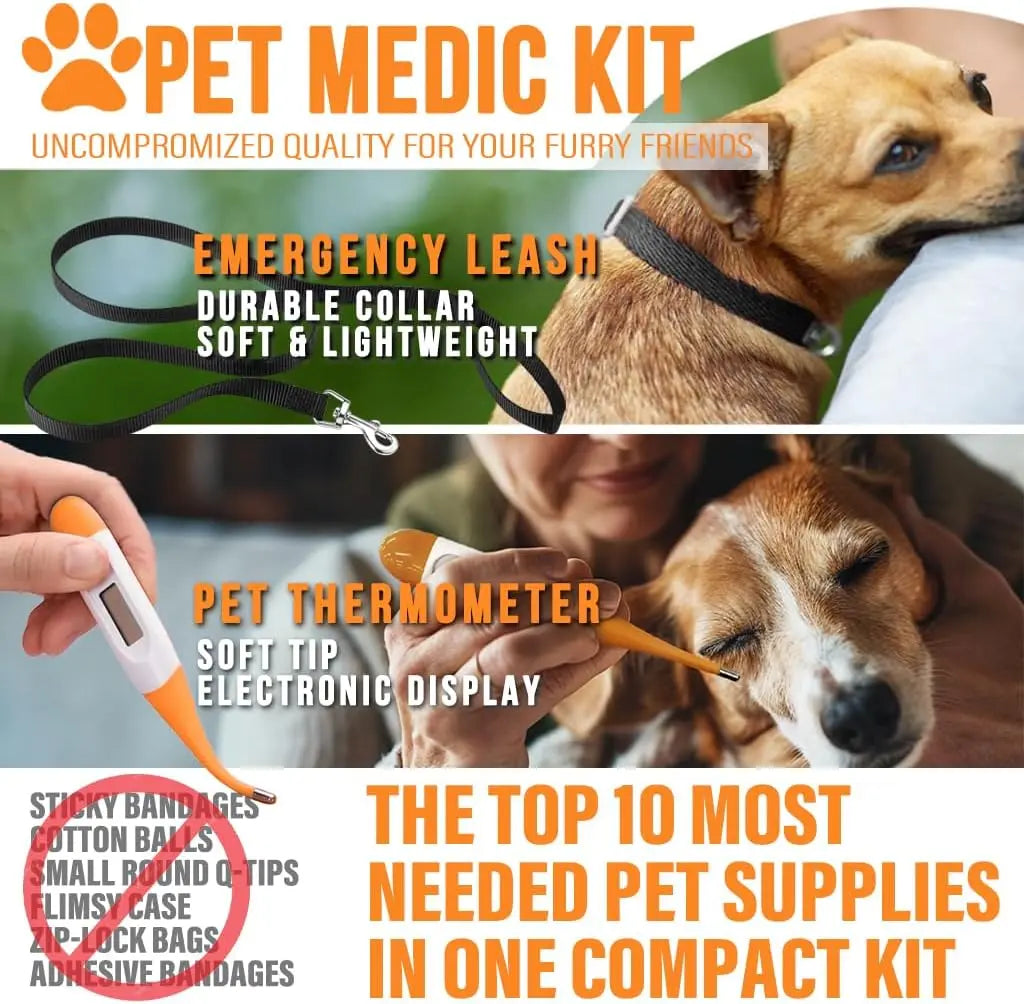 Pet First Aid Kit 95-Piece Vet-Approved For Dogs And Cats