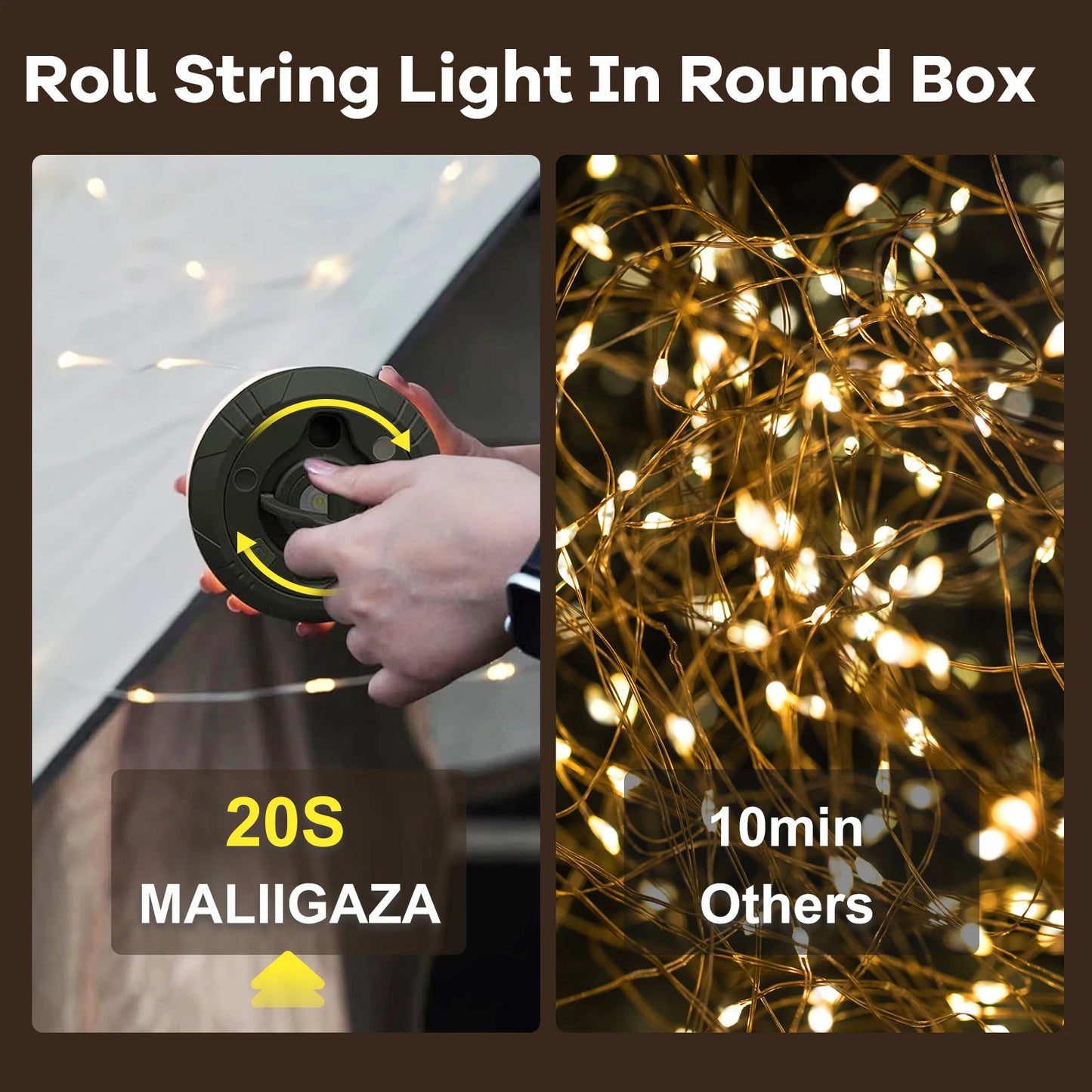 Kla-Fcob Waterproof Rechargeable LED String Lights For Outdoor Camping